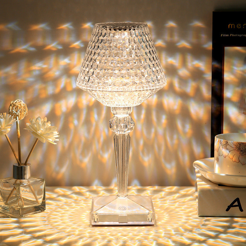 Royelux Sparkle Kristall Schreibtischlampe - Einstellbare Helligkeit, USB Aufladbare LED