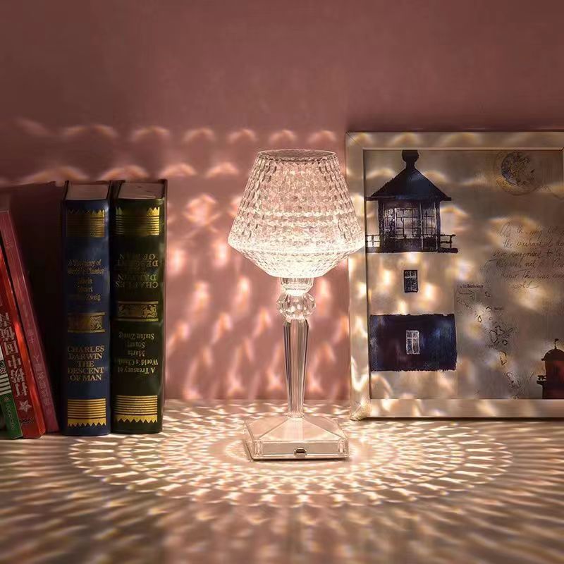 Royelux Sparkle Kristall Schreibtischlampe - Einstellbare Helligkeit, USB Aufladbare LED