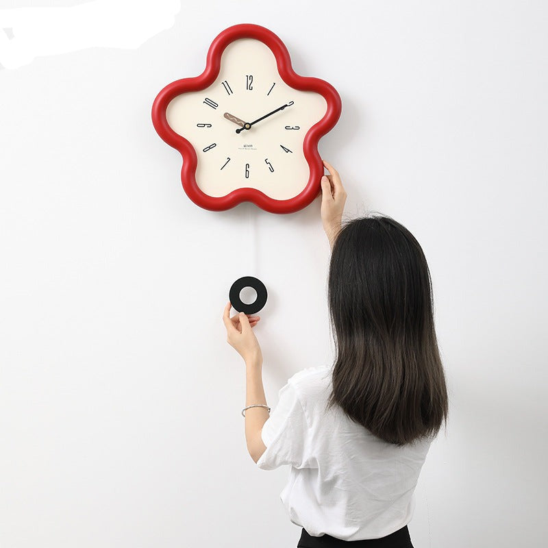 3D Blumen Girlanden Uhr mit lautlosem Mechanismus – umweltfreundliches MDF und Acryl, perfekt zur Schlafzimmerdekoration, 39 cm x 39 cm