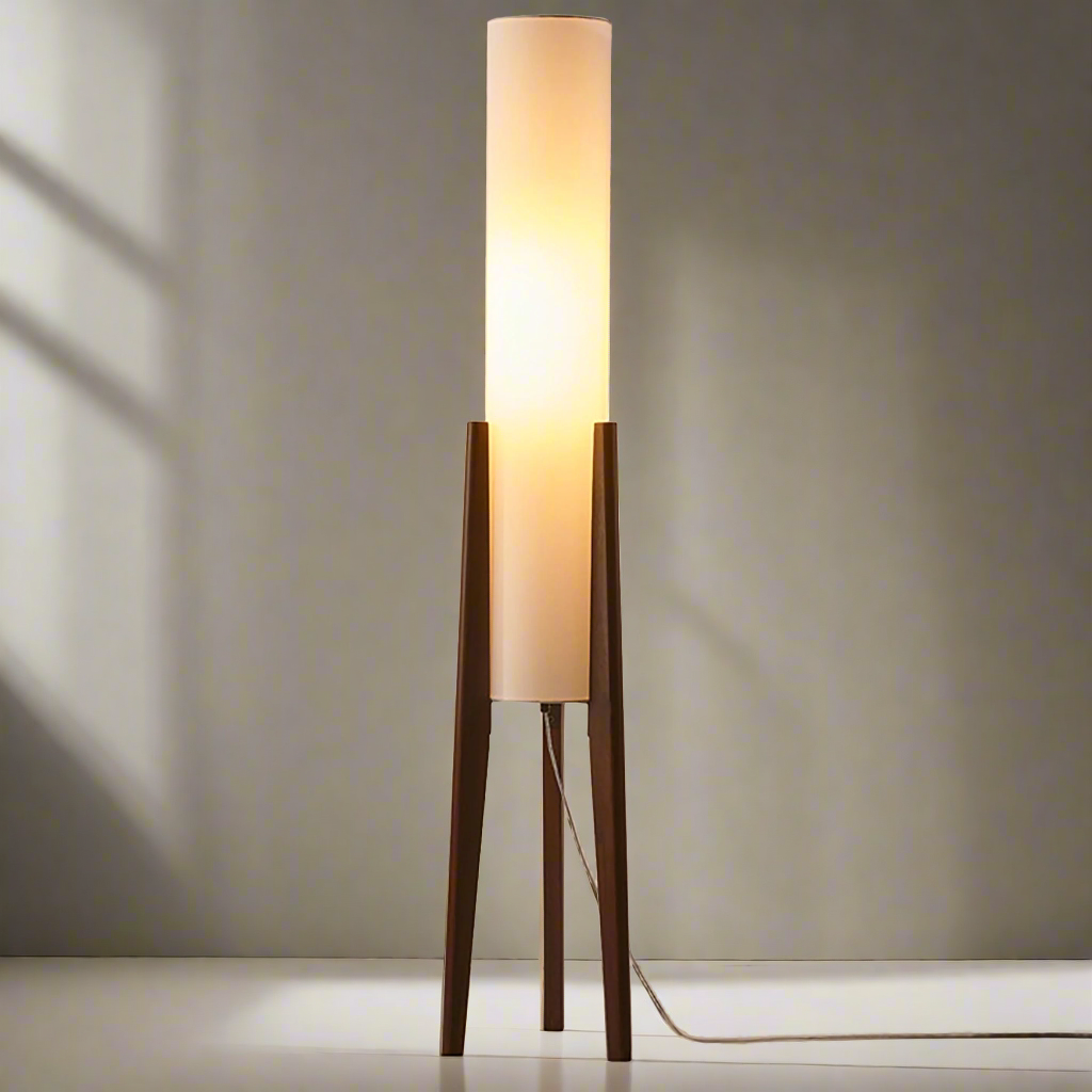Garduru Walnuss Stehlampe | Massivholz Kunst Lampe | Modernes Design | Elegante Beleuchtung für Zuhause