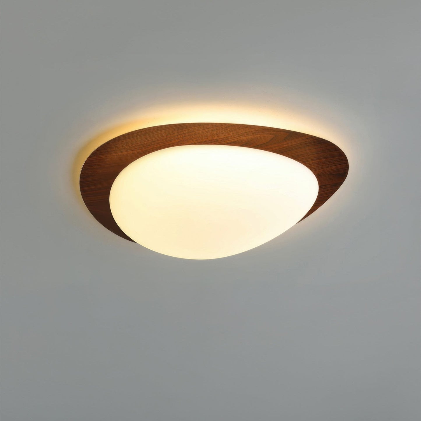 Garduru Pebble Holzmaserung Deckenleuchte – Natürliche Eleganz mit sanftem LED-Glühen