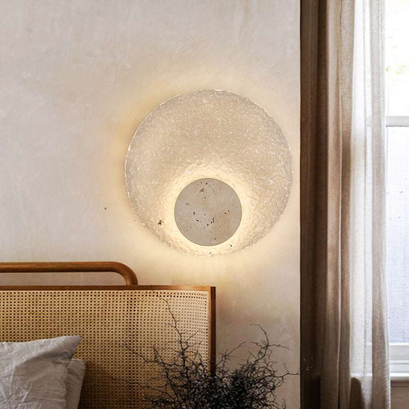 Moderne Acryl- und Travertin-Wandleuchte – LED-Wandleuchten für stimmungsvolle Innenbeleuchtung, minimalistisches Design, einfache Installation