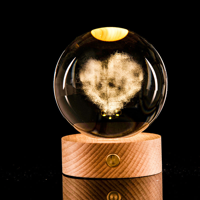 3D Kristallkugeln 8 cm mit LED