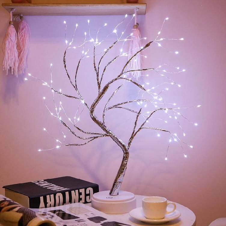 LED Tischlampe mit bunten Baumlichtern
