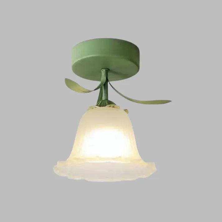 Garduru Tiffany Mini Blüten Deckenleuchte – Vintage Buntglas Aufbaustrahler (E27)