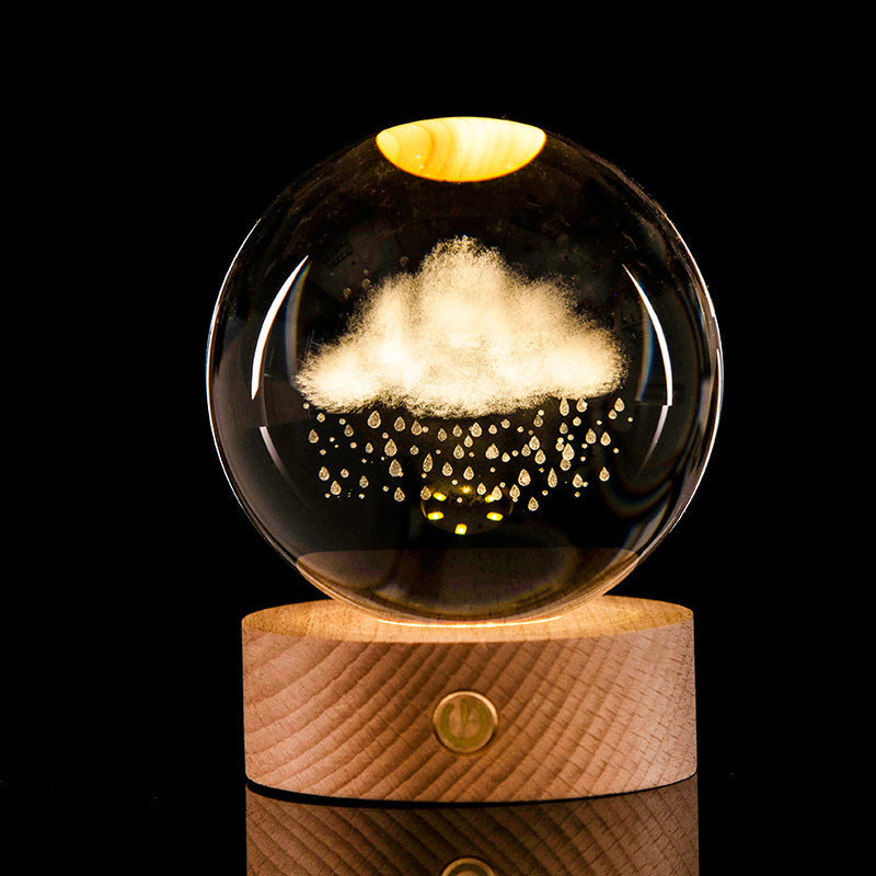3D Kristallkugeln 8 cm mit LED