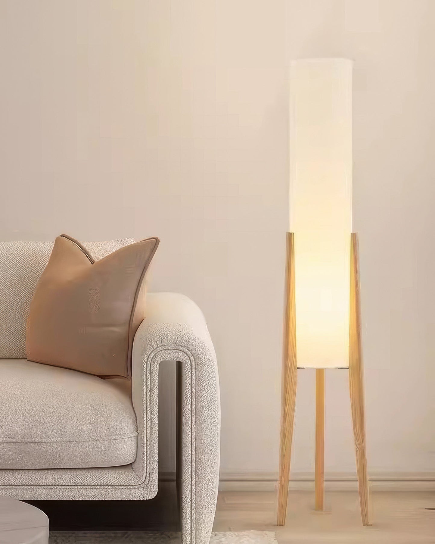 Garduru Walnuss Stehlampe | Massivholz Kunst Lampe | Modernes Design | Elegante Beleuchtung für Zuhause