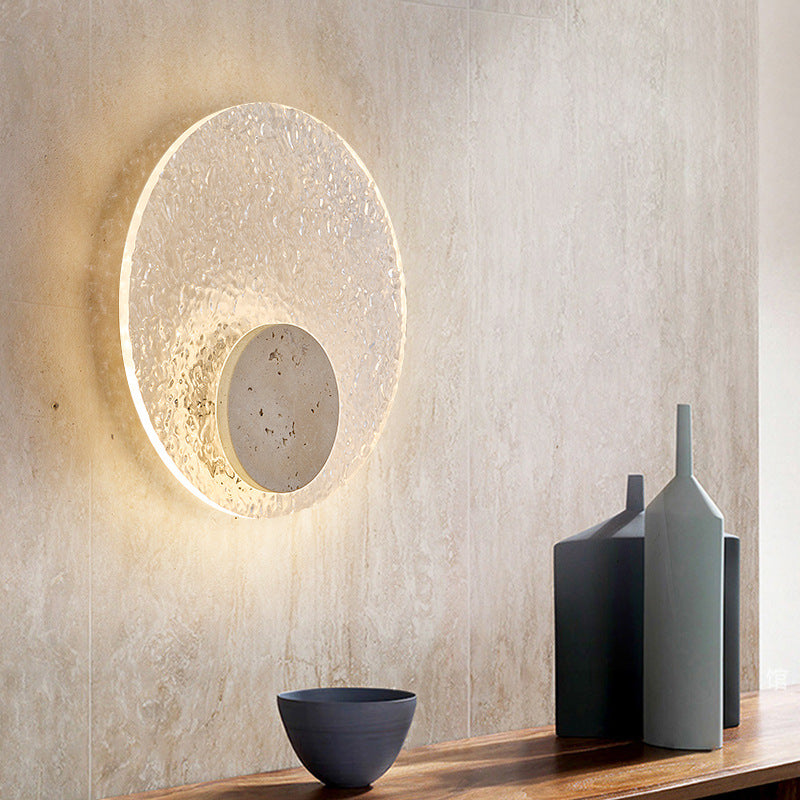 Moderne Acryl- und Travertin-Wandleuchte – LED-Wandleuchten für stimmungsvolle Innenbeleuchtung, minimalistisches Design, einfache Installation