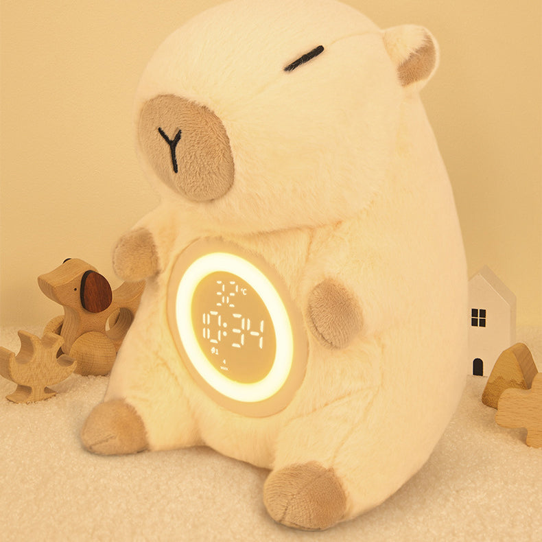 Kuschelige Capybara Plüsch-Weckerlicht – Perfektes Geschenk für Kinder und Mädchen