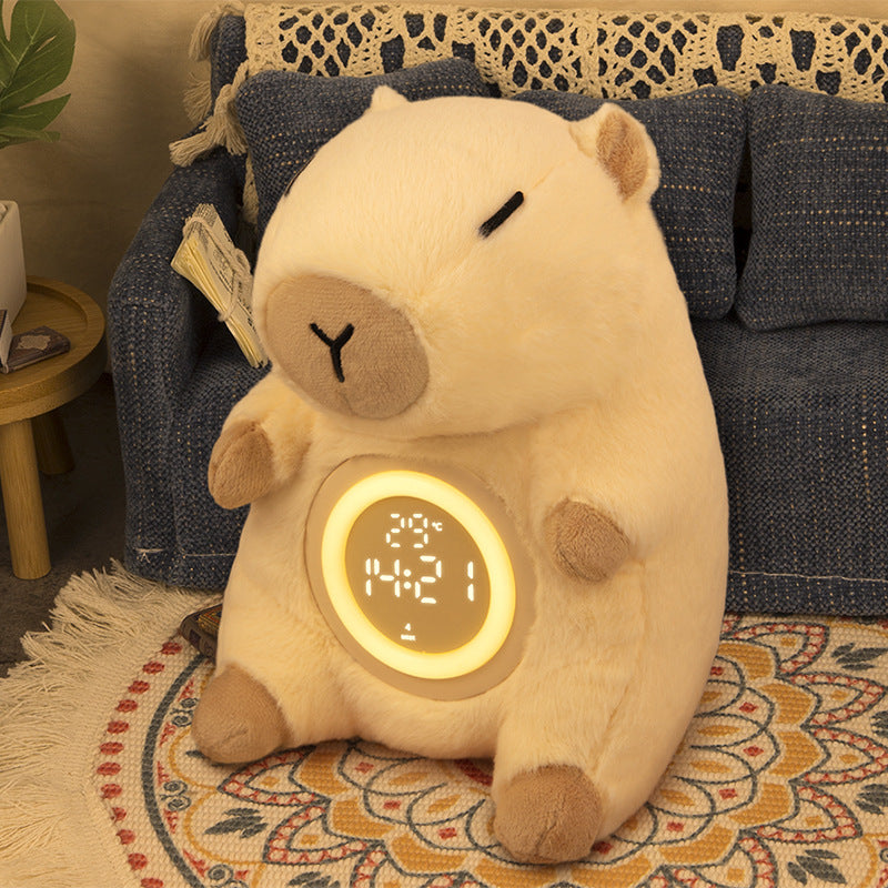 Kuschelige Capybara Plüsch-Weckerlicht – Perfektes Geschenk für Kinder und Mädchen