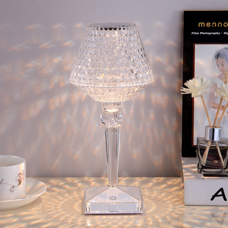 Royelux Sparkle Kristall Schreibtischlampe - Einstellbare Helligkeit, USB Aufladbare LED