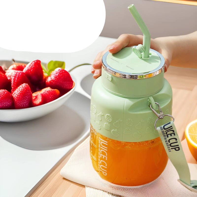 2in1 Flaschen Mixer mit Trinkhalm 800ml - Perfekt für Unterwegs!