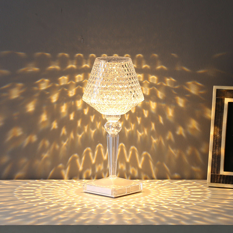 Royelux Sparkle Kristall Schreibtischlampe - Einstellbare Helligkeit, USB Aufladbare LED