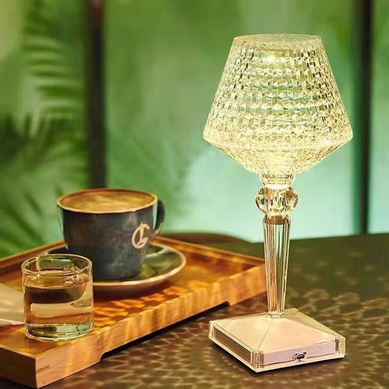 Royelux Sparkle Kristall Schreibtischlampe - Einstellbare Helligkeit, USB Aufladbare LED