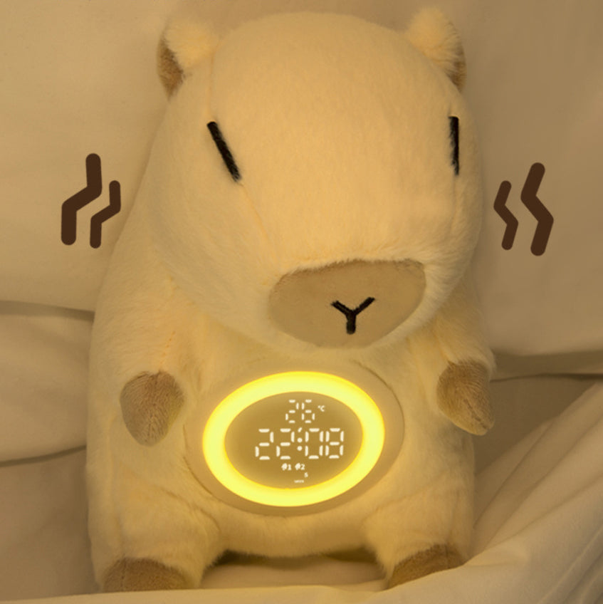 Kuschelige Capybara Plüsch-Weckerlicht – Perfektes Geschenk für Kinder und Mädchen