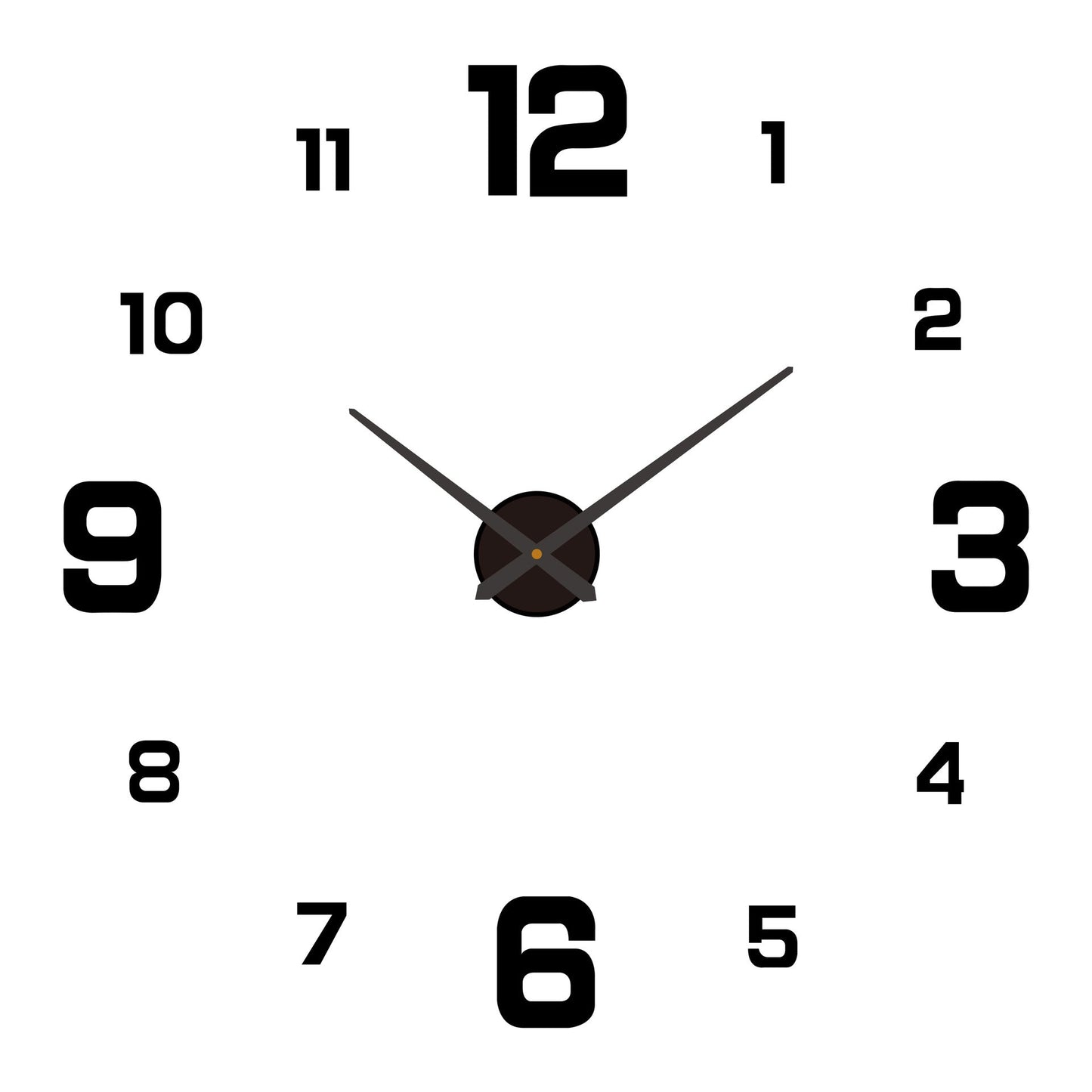3D-Effekt Wanduhr 60-90cm - nachleuchtend, Lautloses Uhrwerk