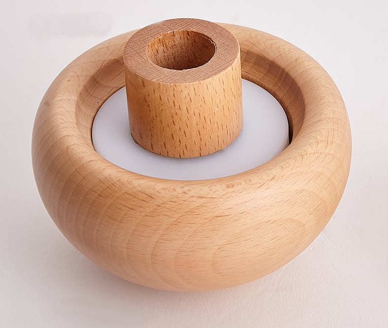 Massive Holz Pilz Tischlampe - USB wiederaufladbare LED kabellose Tischlampe