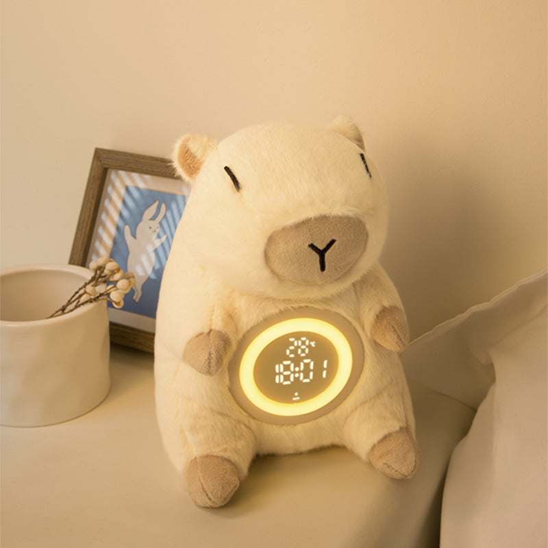 Kuschelige Capybara Plüsch-Weckerlicht – Perfektes Geschenk für Kinder und Mädchen