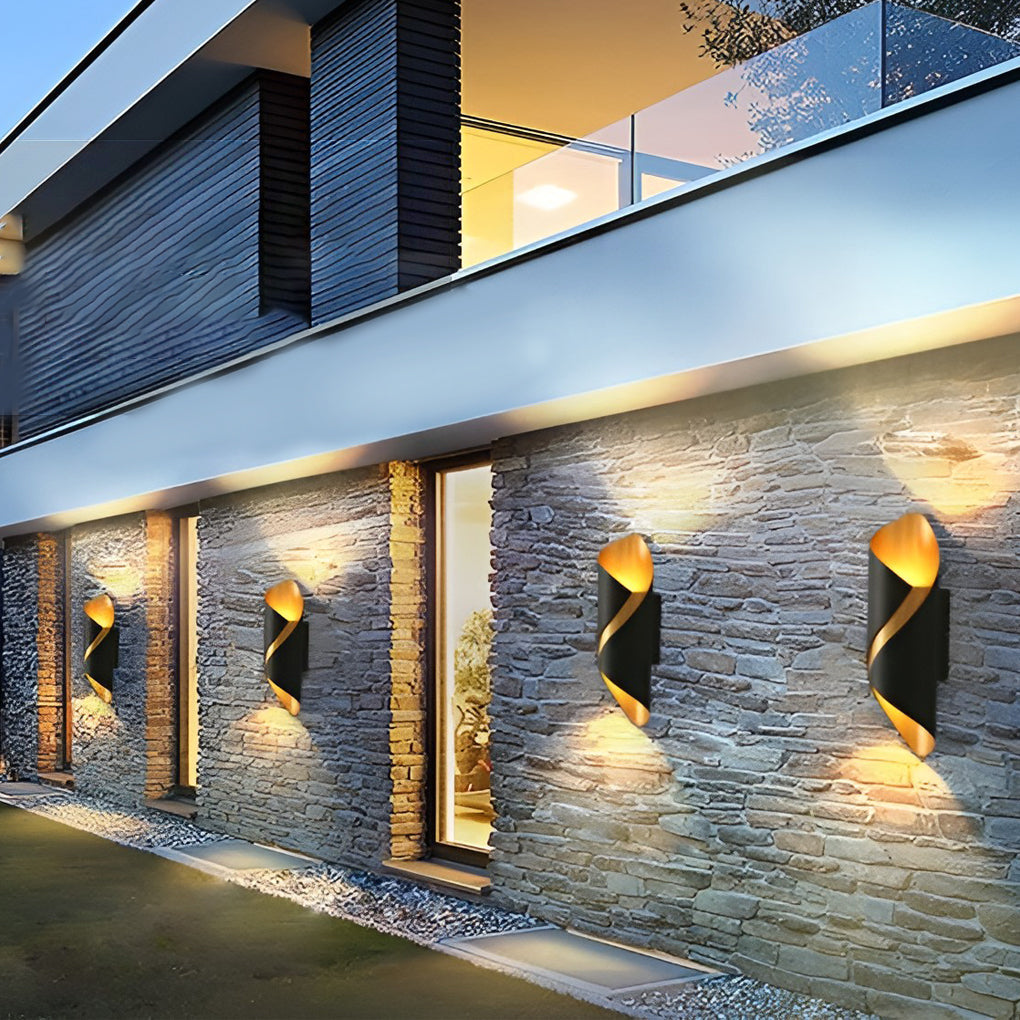Wandleuchte modern schwarz Aluminium außen Wandleuchte