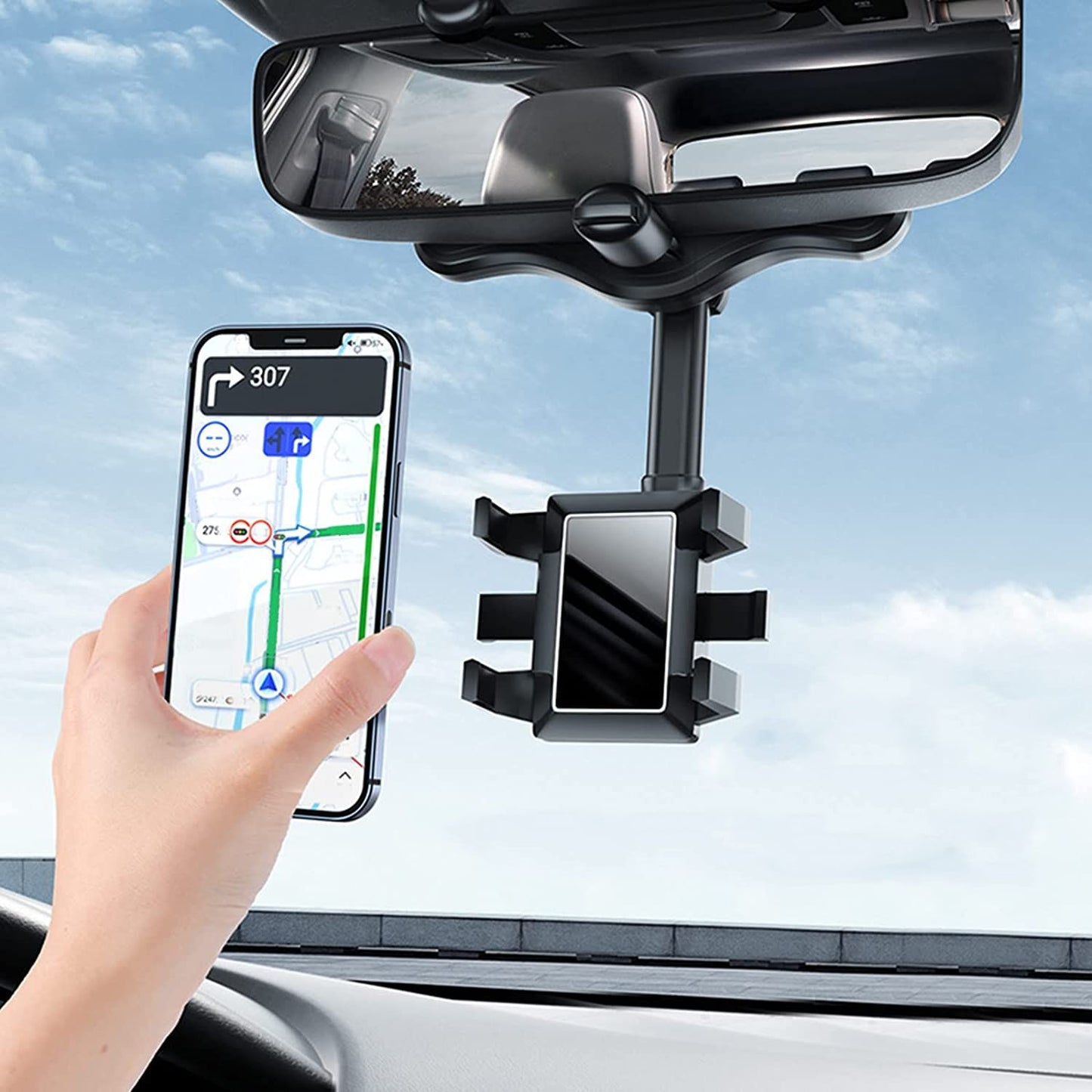 Luxora Universeller Auto Innenspiegel Freisprecheinrichtungs-Handyhalter