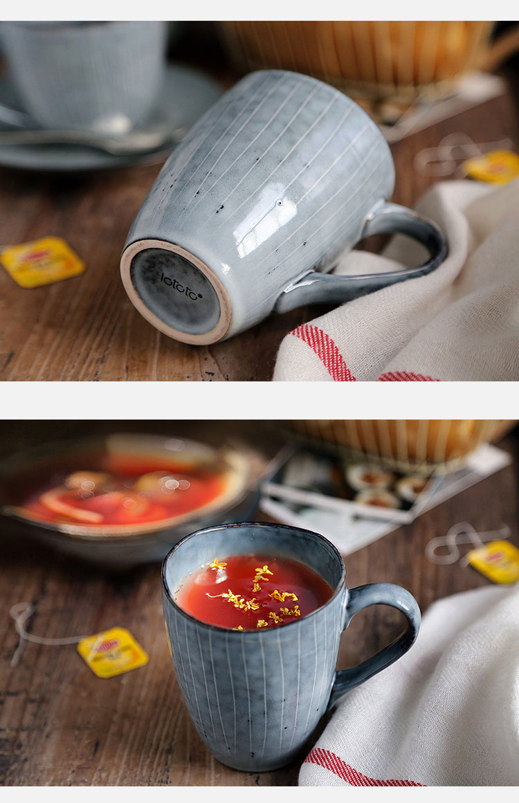 Porzellantassen-Set – Handgefertigtes Design mit Struktur – Spülmaschinenfest
