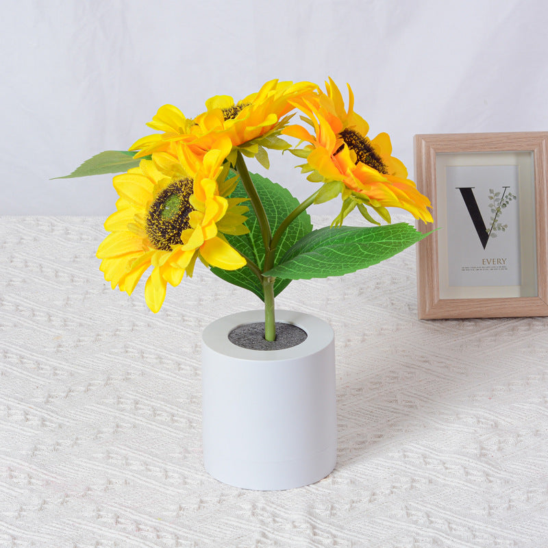 Leuchtende Sonnenblumenlampe – Natürlicher Glanz und Florale Eleganz
