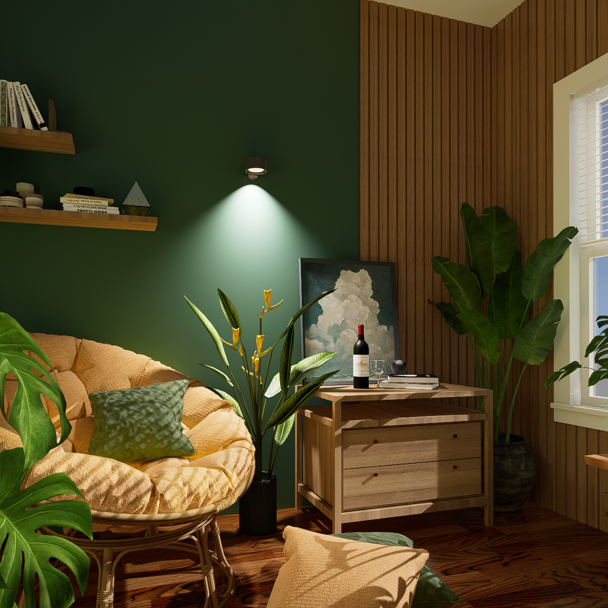Drahtlose LED-Wandlampe - 360-Grad-Bewegung Lesewandlampe für Schlafzimmer, Wohnzimmer, Studio