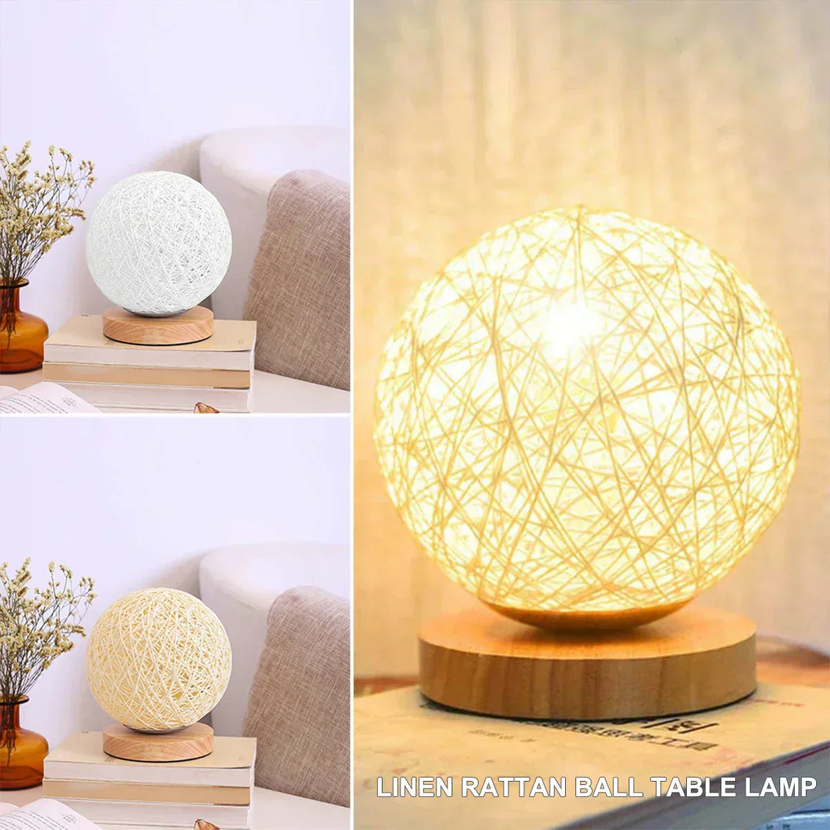 Handgefertigte Rattan Tischlampe | RattanGlow