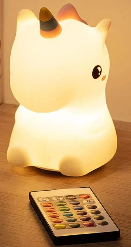USB wiederaufladbare bunte Einhörner Tisch-Nachtlampe aus Silikon