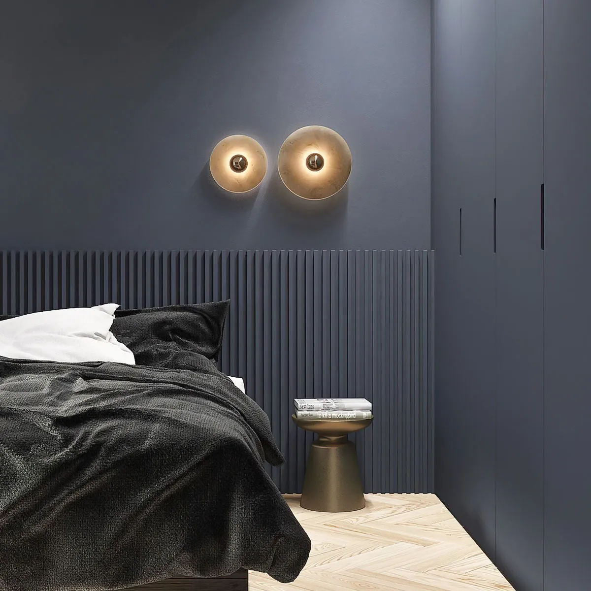 Runde Marmor Wandlampe Gold | LuxeGlow