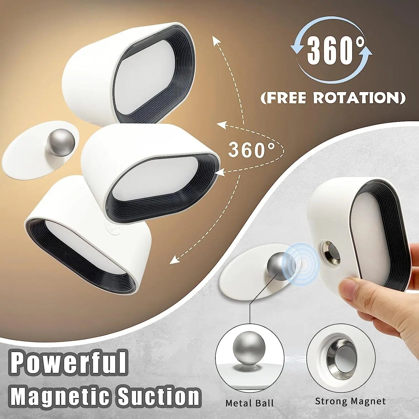 Fernbedienung Dimmable Leselampe - 360° drehbare RGB Touch-Wandlampe