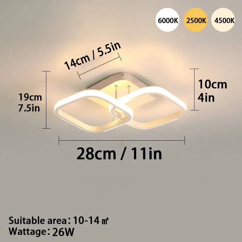Moderne LED-Deckenleuchte - Dreifarbige dimmbare Aufbauleuchte
