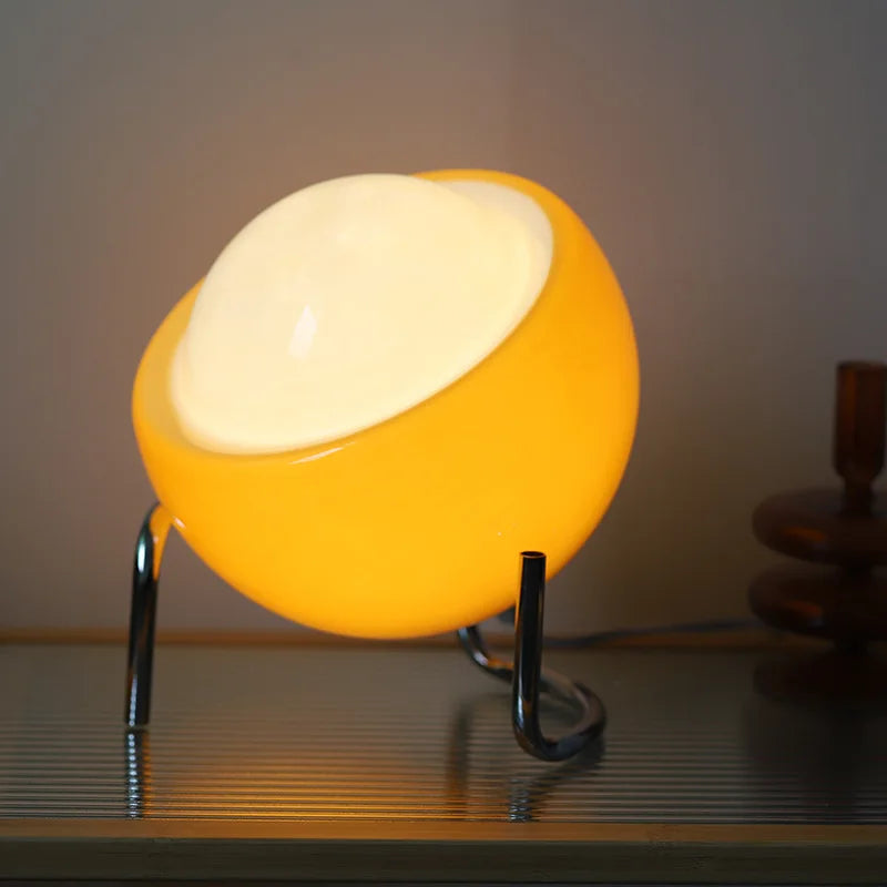Bauhaus Glas Tischlampe - Retro LED Nachtlicht für Schlafzimmer & Wohnzimmer