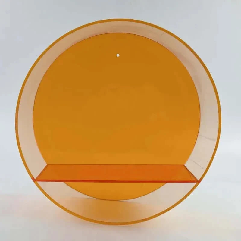 80er Acrylic Runde Wandhängende Anzeige Regal
