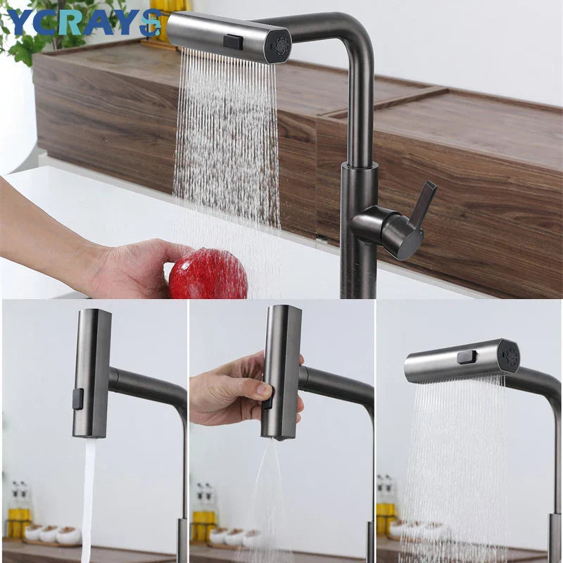Küchenarmatur – herausziehbare Wasserfall-Handbrause