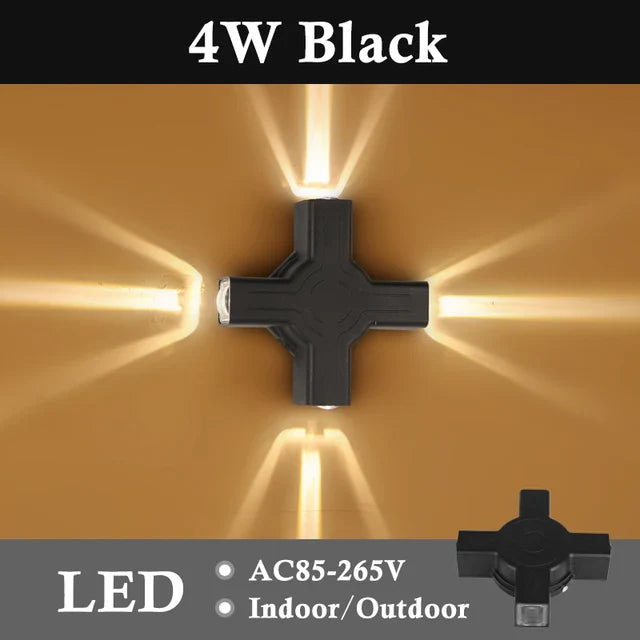 Royelux LED Pentagram Wandlampe - Stilvolle wasserdichte Lampe für Innen- und Außenbereich