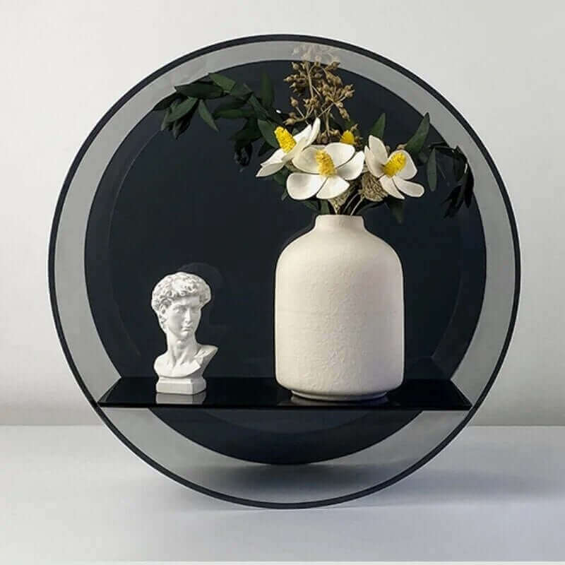 80er Acrylic Runde Wandhängende Anzeige Regal