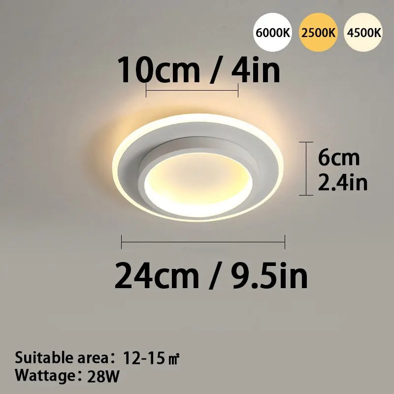 Moderne LED-Deckenleuchte - Dreifarbige dimmbare Aufbauleuchte