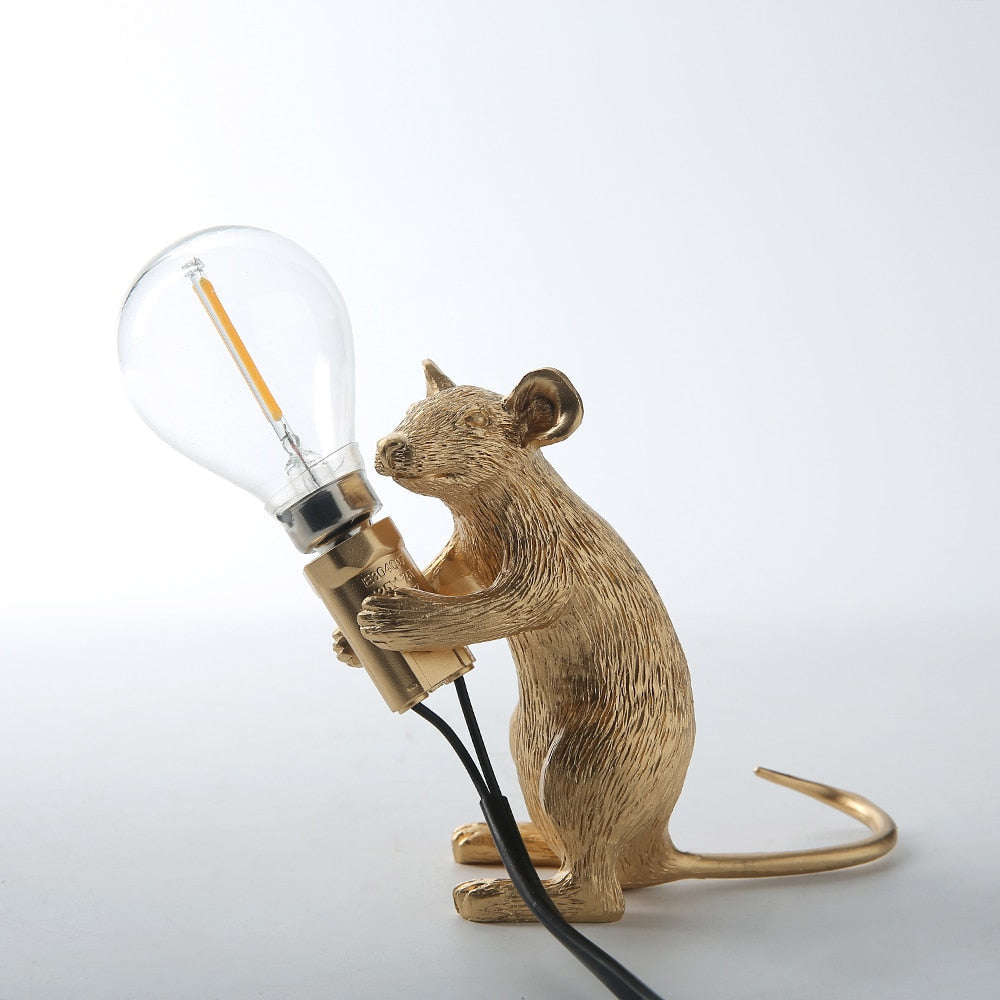 Royaleva Say Cheese Maus Tischlampe - Künstlerische Harz LED Licht Dekor