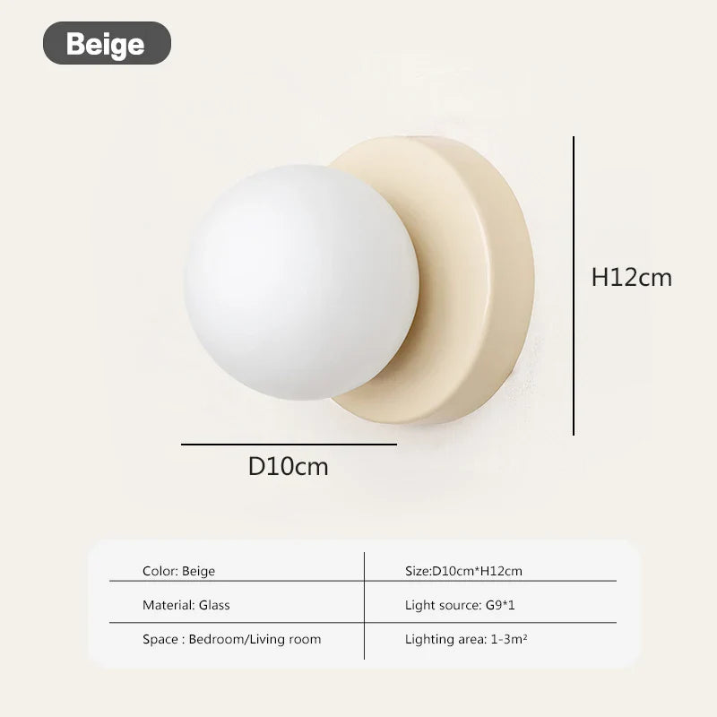 Royaleva Nordic LED Glas Wandlampe – Minimalistische Kugel Wandleuchte für moderne Innenräume