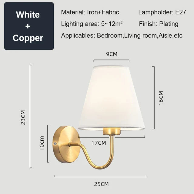 Royallure Moderne Stoff Wandlampe - Elegante Schlafzimmer- & Wohnzimmerbeleuchtung