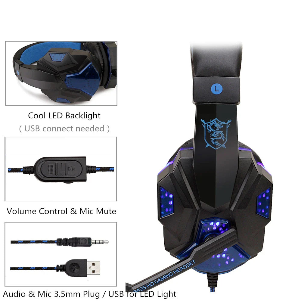 LED Gaming-Headset mit Mikrofon