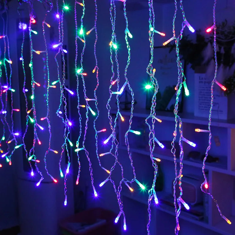 Garduru Weihnachtsvorhang icicle Lichterkette | Weihnachtsgirlande Faiy Licht Dekoration | Außen Garten Straßen Weihnachtsbeleuchtung - Axely