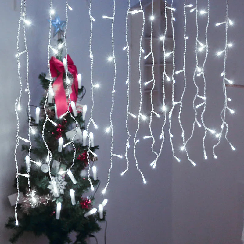 Garduru Weihnachtsvorhang icicle Lichterkette | Weihnachtsgirlande Faiy Licht Dekoration | Außen Garten Straßen Weihnachtsbeleuchtung - Axely