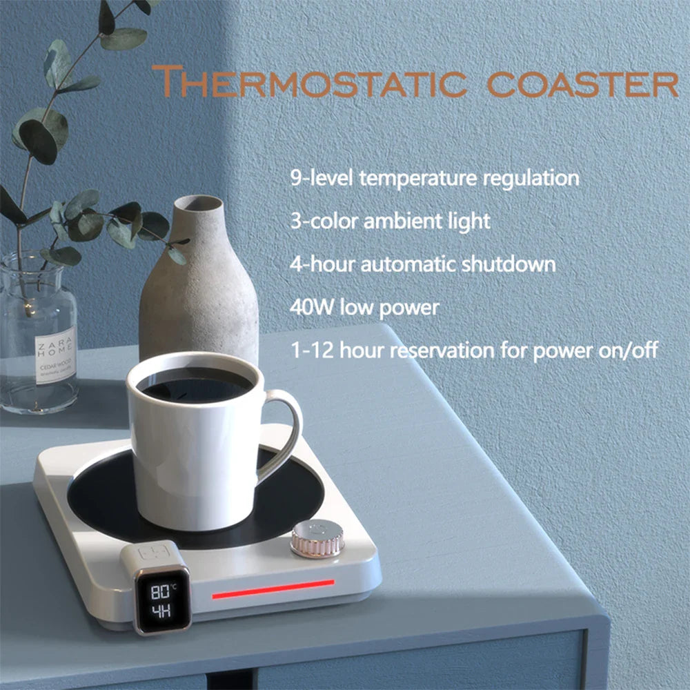 Royaleva Kaffeetassenheizpad – 9-Geschwindigkeits-Temperaturanpassung, LED-Anzeige, automatische Abschaltung