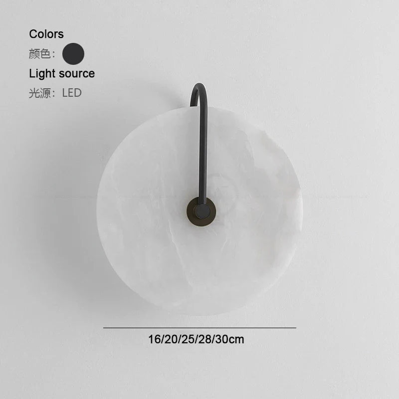 Royaleva Nordic Minimalistische Marmor Wandlampe - Moderne Runde LED Beleuchtung