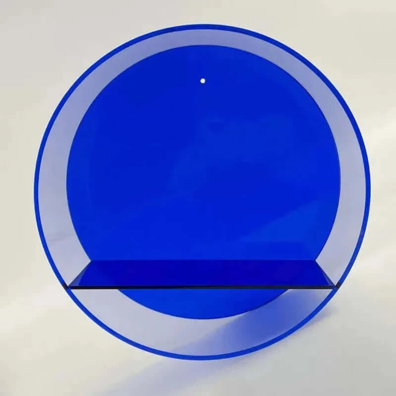 80er Acrylic Runde Wandhängende Anzeige Regal