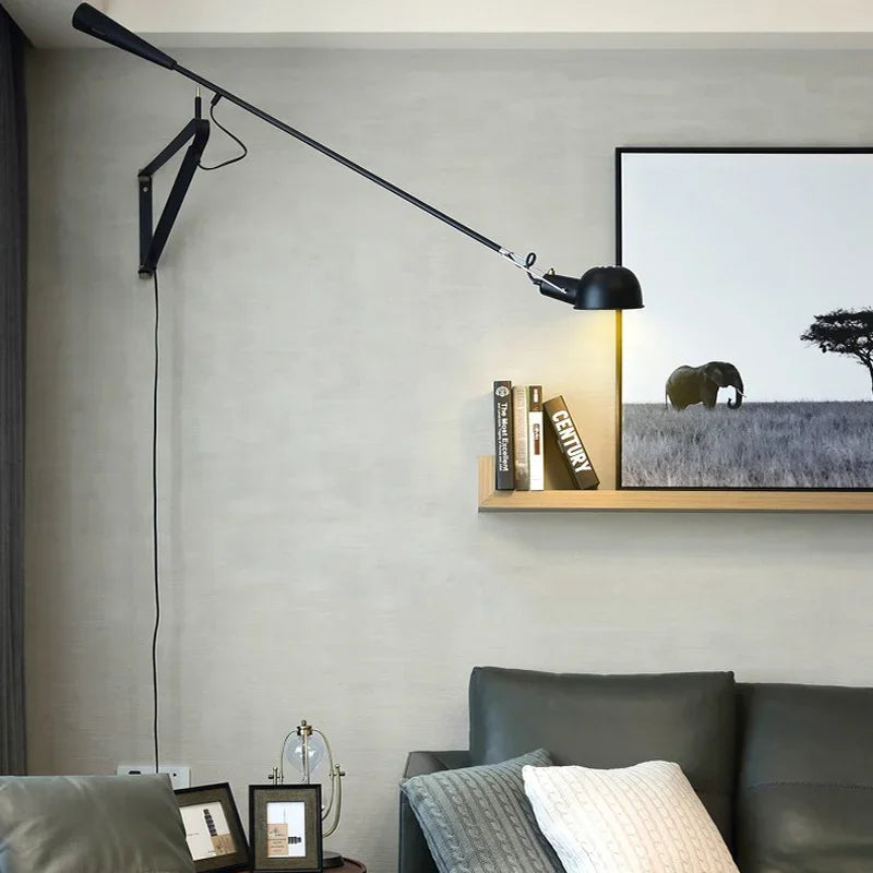 Drehbare lange Stange dimmbare industrielle Wandlampe