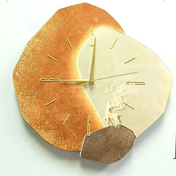 Holz Wand Uhr mit USB Lampe für Zuhause und Büro Ästhetische Dekor