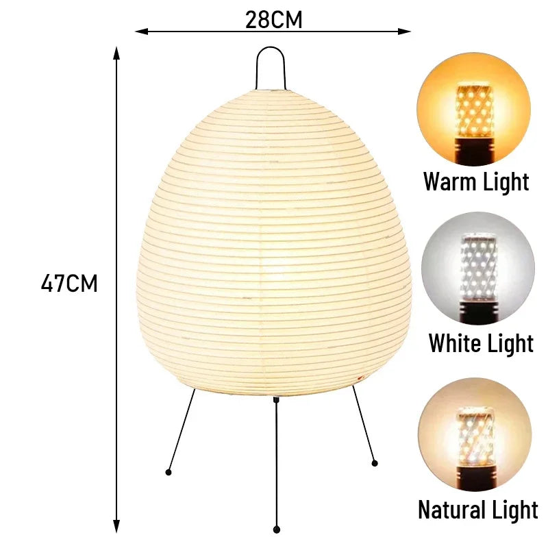 Royaleva Japanische Xuan-Papier-Tischlampe mit dimmbarem LED-Licht